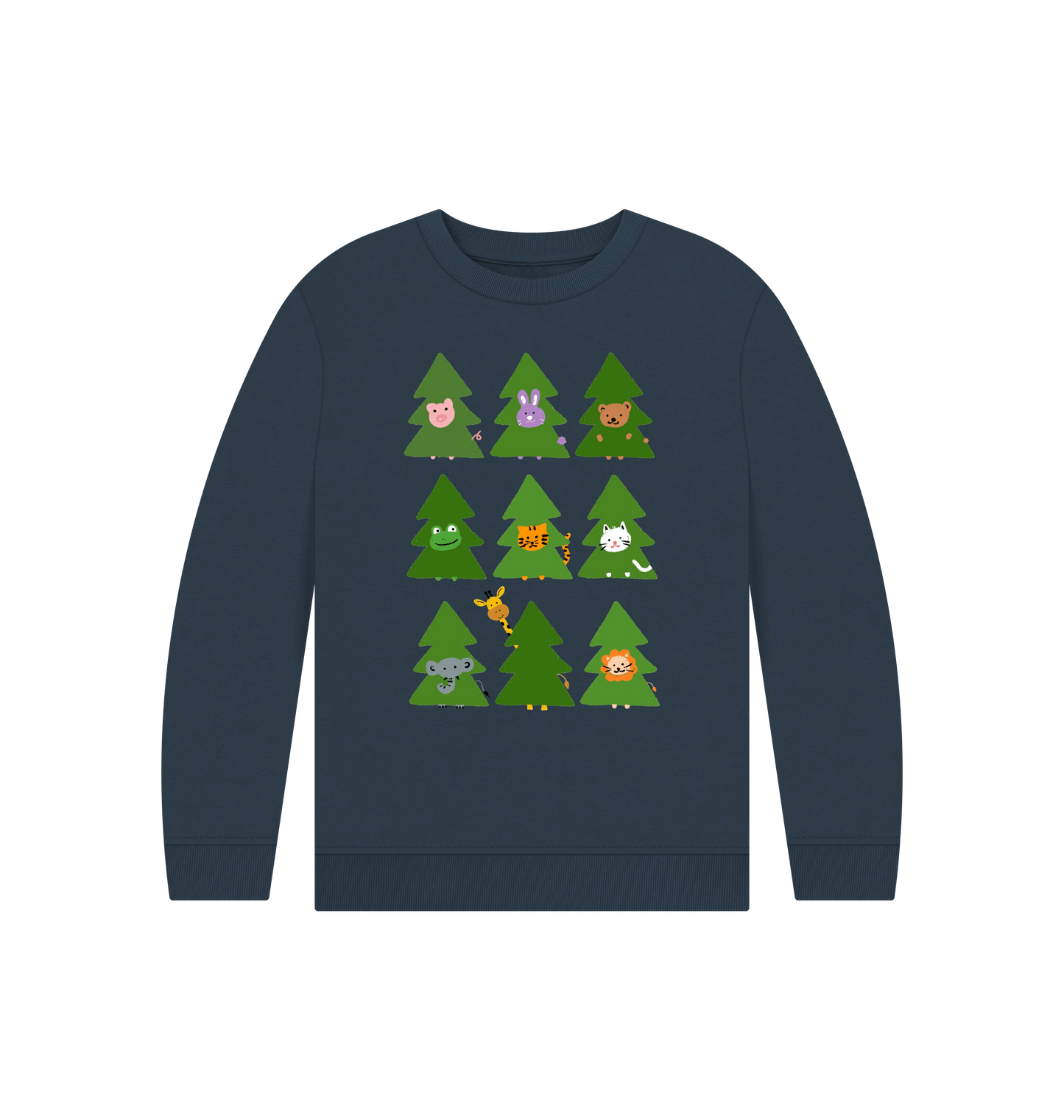 Navy Blue Printed Kids Jumper Front