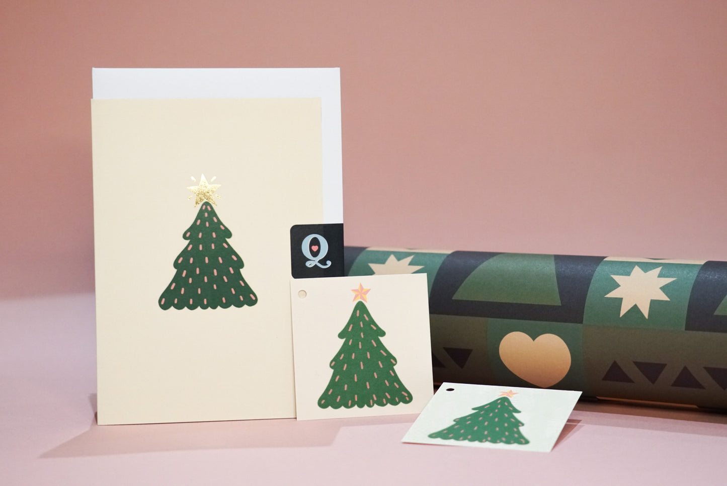 Festive Green Geometric Christmas Gift Set