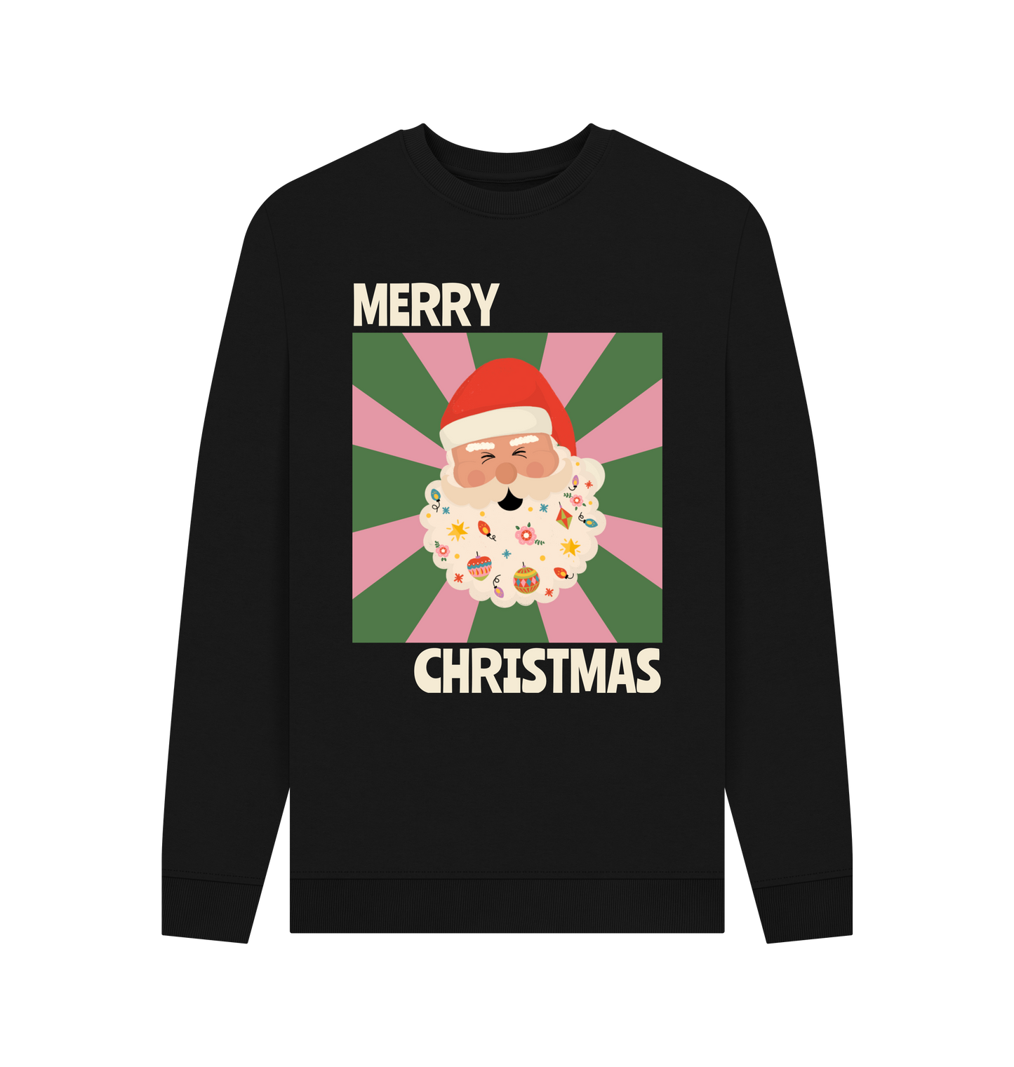 Black Printed Sweater Front