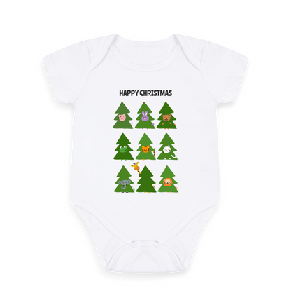 White Printed baby grow Front