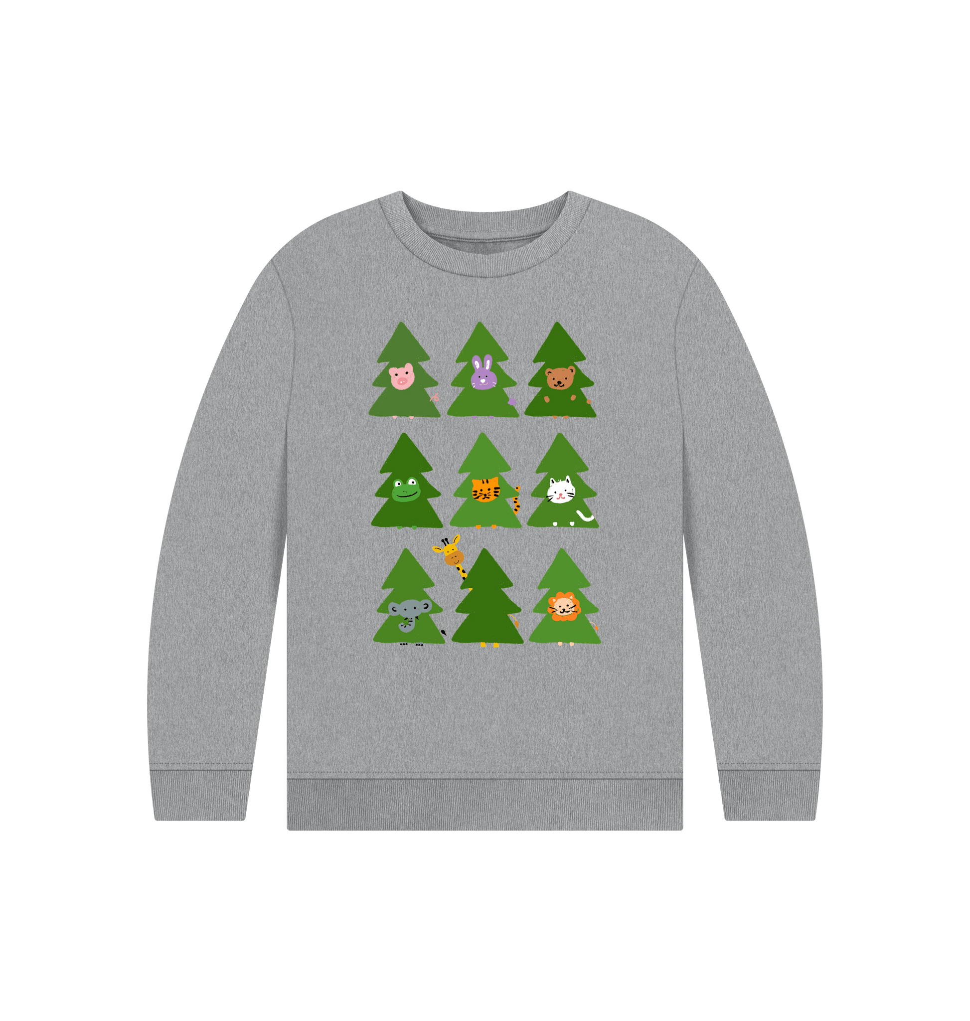 Athletic Grey Printed Kids Jumper Front