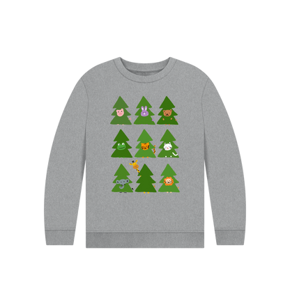 Athletic Grey Printed Kids Jumper Front