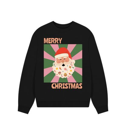 Black Printed Sweater Front