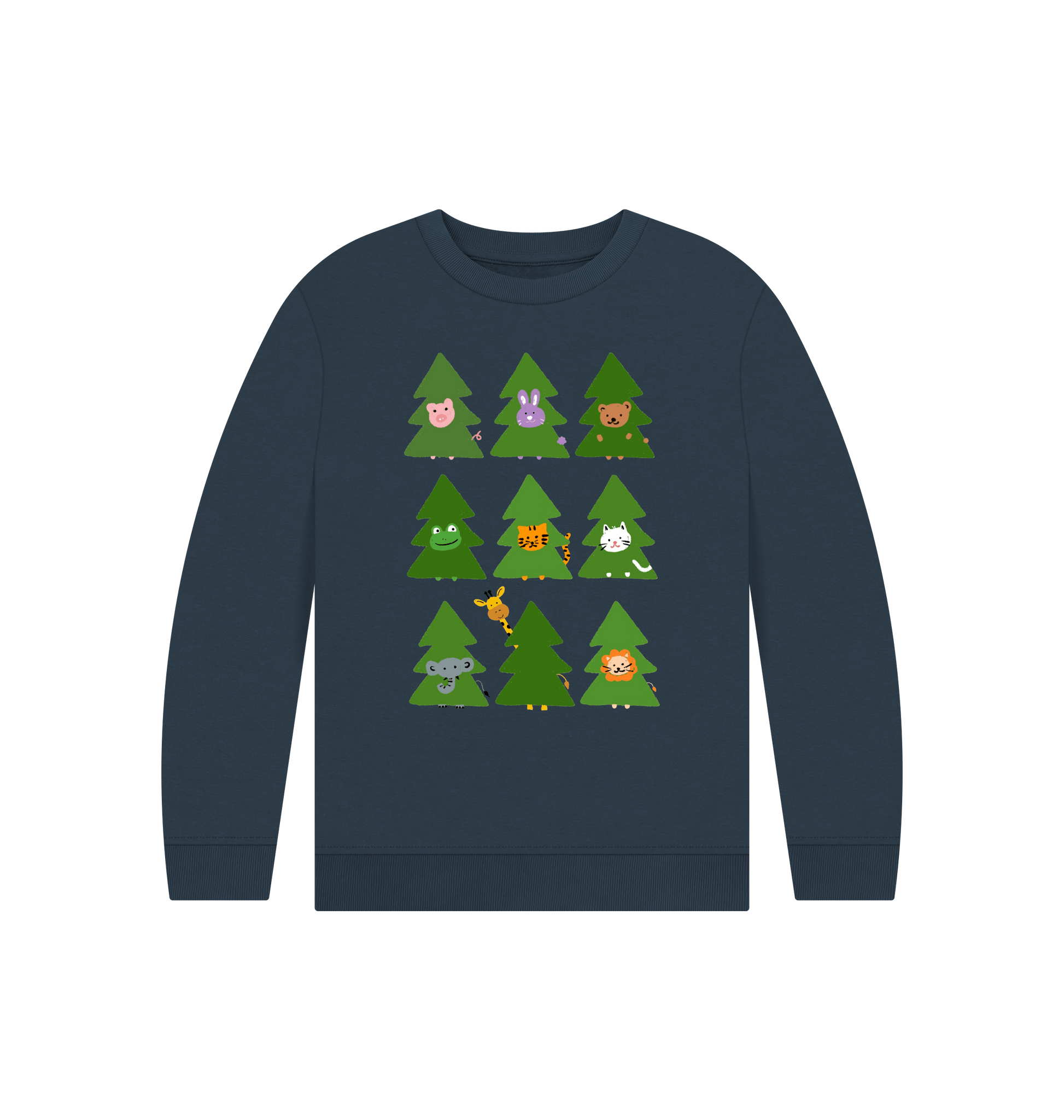 Navy Blue Printed Kids Jumper Front