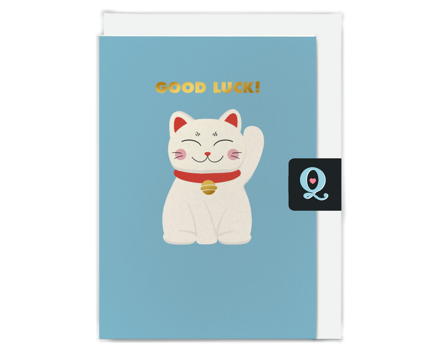 Japanese Cat Good Luck Card
