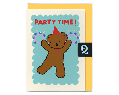 Dancing Party Bear Birthday Card